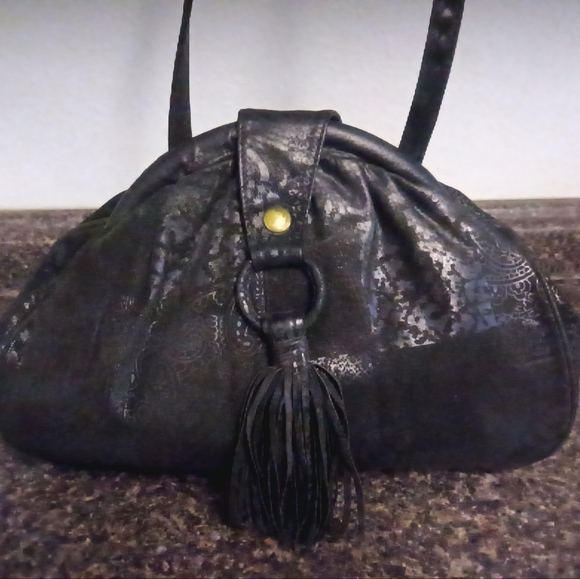CC Courtenay Bags Vtg 8s Cc Courtenay Black Tooled Leather Framed